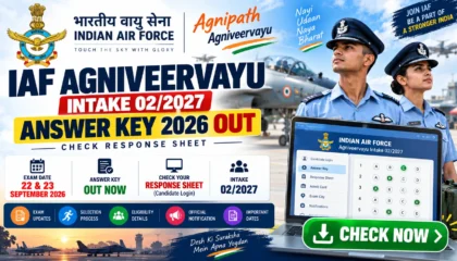IAF Agniveervayu Intake 02/2027 Answer Key 2026 Out Check Response Sheet