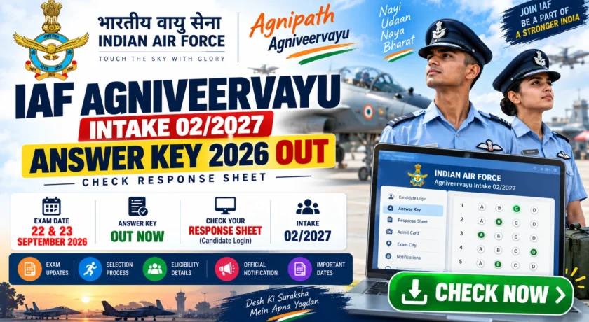 IAF Agniveervayu Intake 02/2027 Answer Key 2026 Out Check Response Sheet